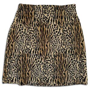 Vintage Le Chateau Cheetah Print Mini Velvet Skirt